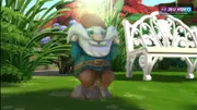 Scène officielle de The Sims 4 dans un jardin avec personnages en tenue de réception, utilisée pour illustrer une ferme aménagée et lisible