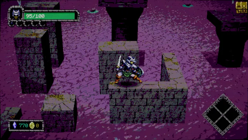 Capture officielle de Dungeon Lurker avec ennemi dans un environnement de donjon