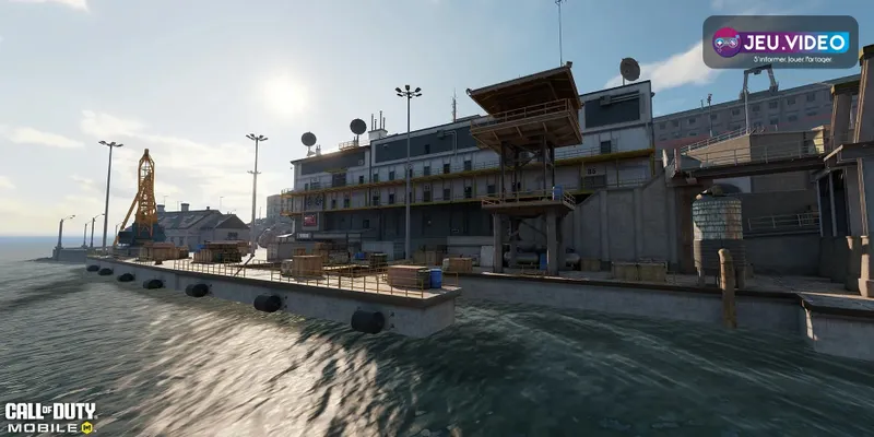 Vue officielle de Rebirth Island dans Call of Duty Mobile avec des zones ouvertes et des bâtiments pour les rotations Battle Royale