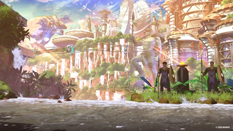 MARVEL Tōkon trailer dévoilant le stage Wakanda avec décors futuristes et jungle