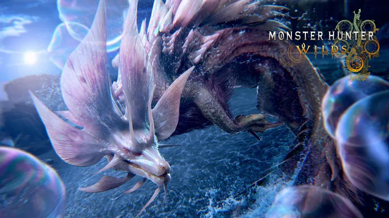 Monstre aquatique de Monster Hunter Wilds dans une zone humide dangereuse