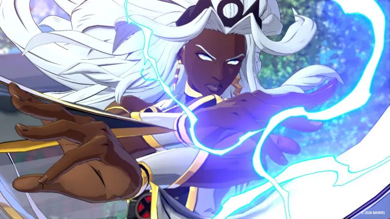 Storm utilise ses pouvoirs dans Marvel Tōkon Fighting Souls