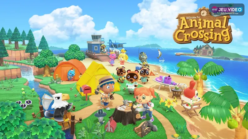 Animal Crossing New Horizons resident on a wooded island with free pocket slots