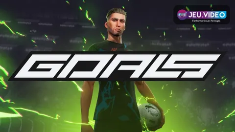 Visuel officiel de GOALS montrant un match de football compétitif et l’intensité des duels à anticiper avec une équipe équilibrée.
