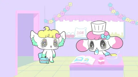 Peropero Sparkles anime avec ses personnages mascottes aux grands yeux scintillants