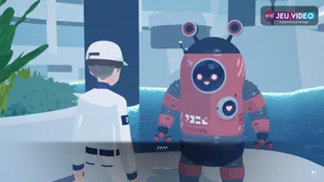 Visuel officiel de D-topia montrant la ville futuriste et ses habitants