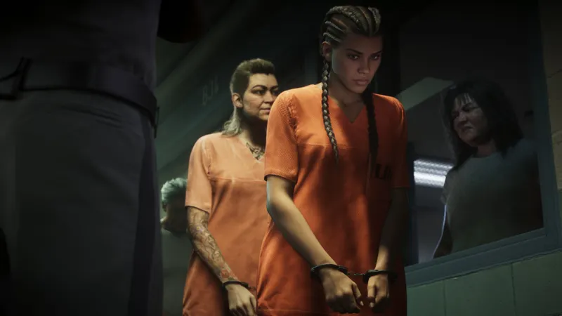 Lucia Caminos en tenue orange dans GTA 6 pour rappeler de préparer son compte et ses paramètrès avant le lancement