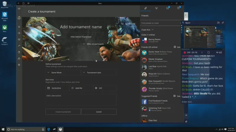 tournoi Xbox Windows 10