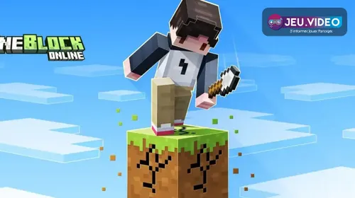 OneBlock Online dans Minecraft avec une île volante et un bloc unique
