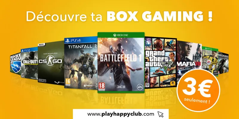 Découvre ta box gaming à 3€ chez playhappyclub.com