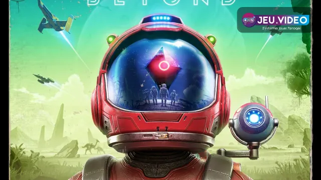 Visuel officiel de No Man’s Sky montrant un voyageur qui explore une planète inconnue avant de récolter ses ressources