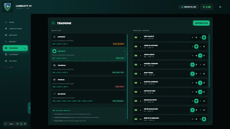 Interface de gestion officielle de Master Foot