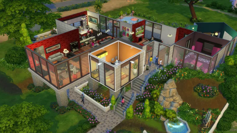 Modo Construir oficial de Los Sims 4 con una casa para compartir en la Galería en lugar de una partida crossplay
