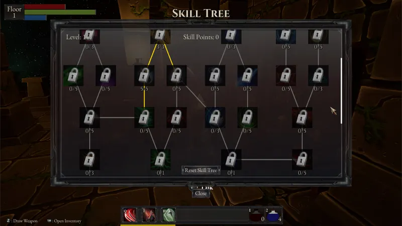 Magical effects in a Bloodwright combat area