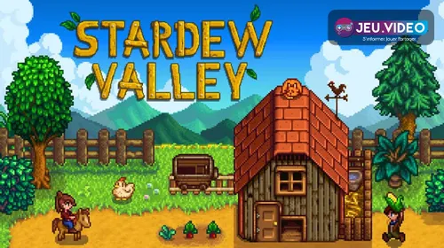 Vue officielle de Stardew Valley montrant une ferme près de Pelican Town