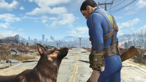 Vue officielle de Fallout 4 dans les ruines de Boston pour illustrer un guide de réglages PC et de fluidité