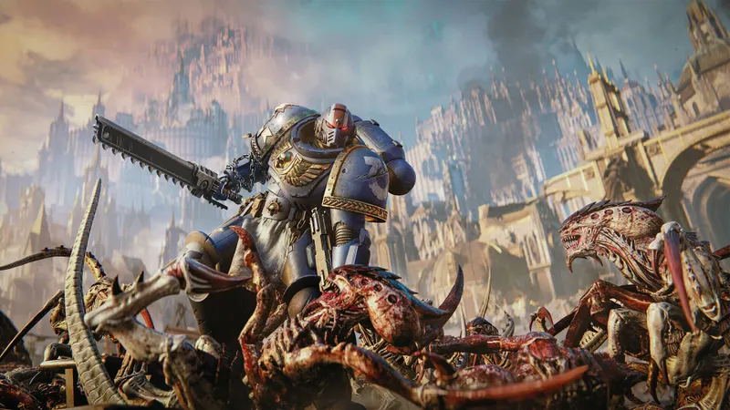Capture officielle de Warhammer 40,000 : Space Marine 2 montrant le contexte de gameplay pour l'étape 2 du guide joueur