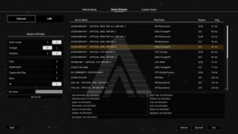 Master Arena - serveurs