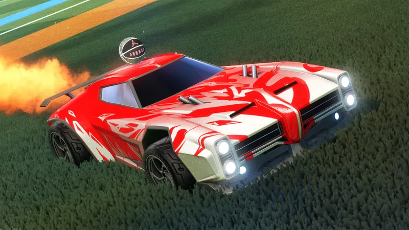 Voiture Rocket League en accélération pour illustrer le test de deadzone et de sensibilité sur une ligne droite