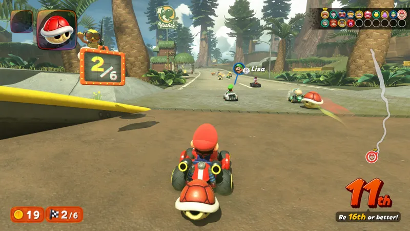 Progresión de los pilotos hacia un checkpoint de Knockout Tour en Mario Kart World