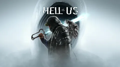 Hell is Us Switch 2 montre Rémi face à la brume et au logo officiel
