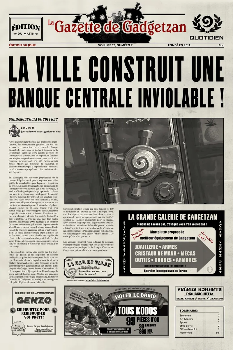 hearthstone la Gazette de Gadgetzan