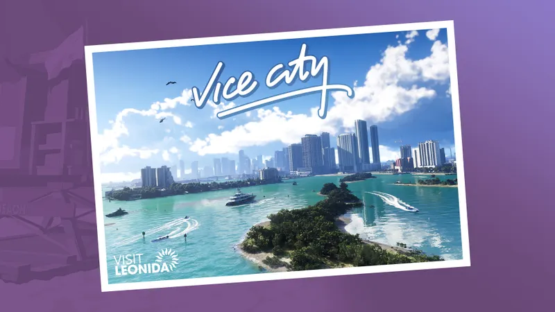 Carte postale officielle de Vice City dans Grand Theft Auto VI