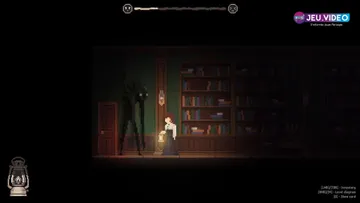 Capture officielle d'Angel's Dreams montrant l'exploration en vue 2D d'un couloir sombre