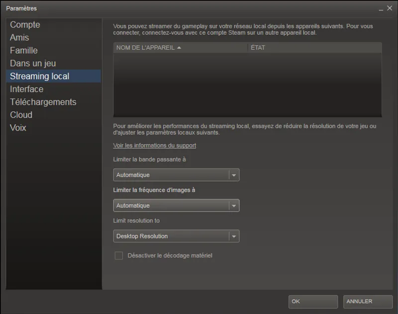 steaminhome interface