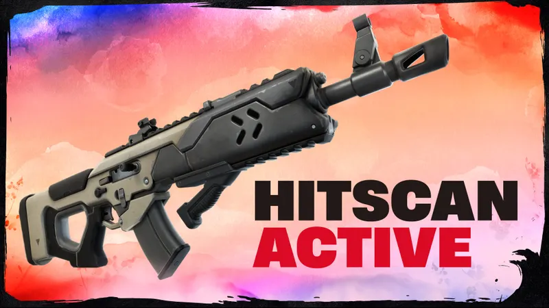 Arme hitscan de Fortnite montrant l’importance d’une latence basse pour placer les tirs dès que le viseur est sur la cible