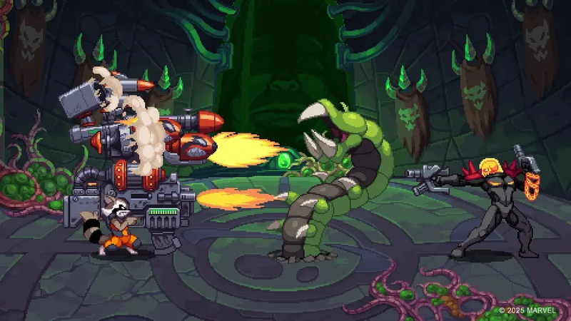 MARVEL Cosmic Invasion écran officiel montrant le style arcade du jeu