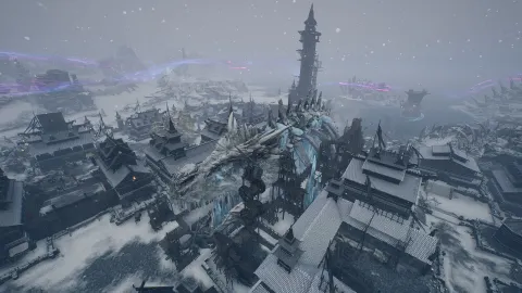 Throne and Liberty Update 4.9.0 dans un champ de bataille enneigé