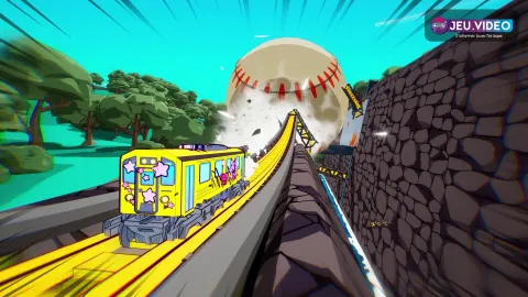 Illustration officielle de Denshattack! montrant l’univers de skate et de déplacement urbain du jeu