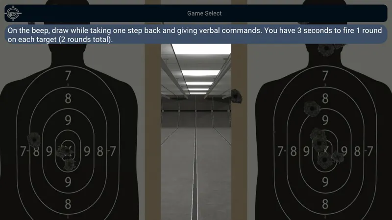 Captura oficial de Interactive Gun Range que muestra un objetivo virtual en el entorno de juego.