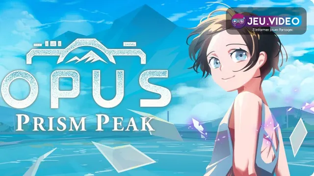 OPUS Prism Peak PS5 trailer officiel avec logo et héroïne dans un champ bleu