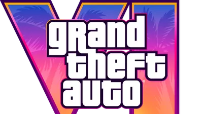 Logo officiel de GTA 6 sur fond néon rose, violet et orange
