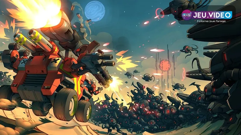 TerraTech Legion sur Xbox Game Pass, avec un véhicule modulaire face à une armée de robots