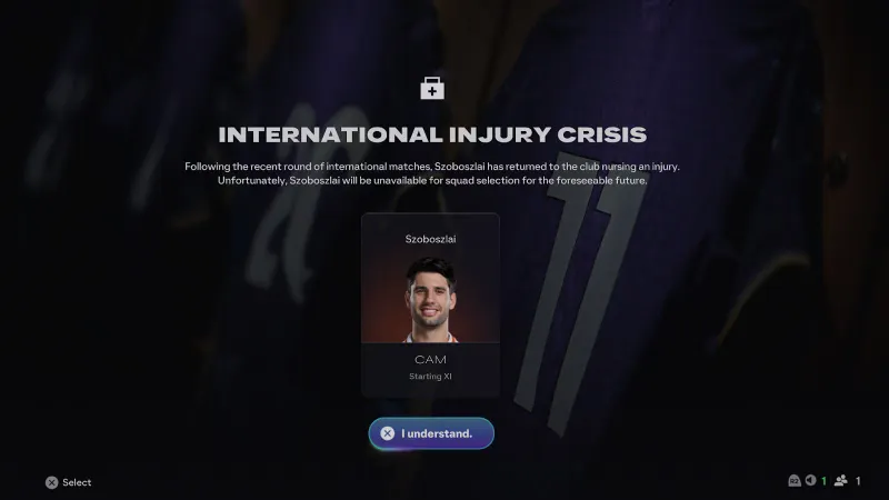 Événement de crise sur blessure dans EA SPORTS FC 26 après une trêve internationale.