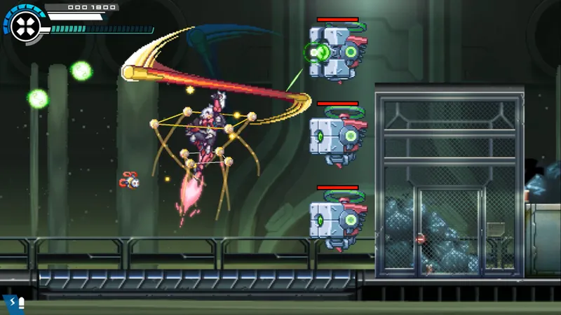 Copen en combat dans une capture officielle Steam de Gunvolt Chronicles Luminous Avenger iX 3