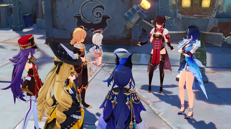 Groupe de personnages Genshin Impact utilisé pour choisir un noyau de quatre héros à améliorer avant le reste du roster