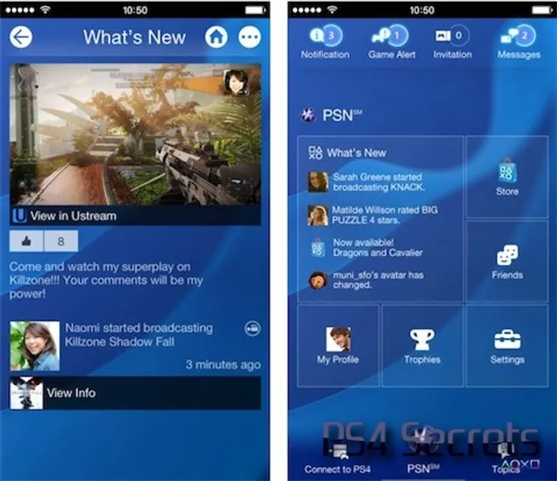 Application PS4 pour mobile