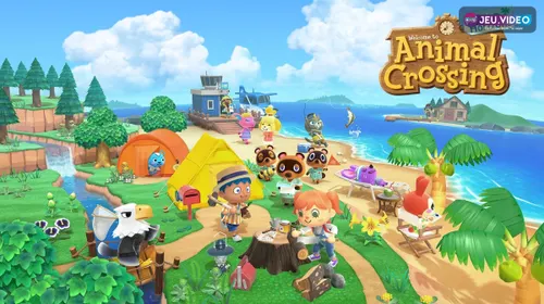 Vue officielle d’Animal Crossing New Horizons montrant une île verdoyante adaptée à une routine quotidienne de collecte