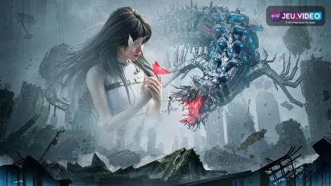 Visuel officiel de Once Human montrant Nalcott et une menace géante pour un guide débutant sur base, ressources et saisons