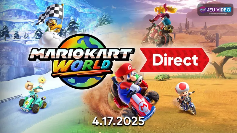 Course Mario Kart World avec un peloton dense sur une route ouverte