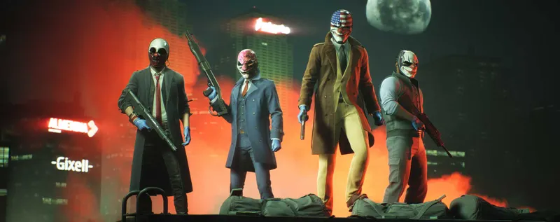 Action PAYDAY 3 en intérieur montrant une zone de défense où placer les sacs d’armure et de munitions