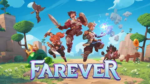 Farever accès anticipé avec héros et logo du RPG coop de Shiro Games