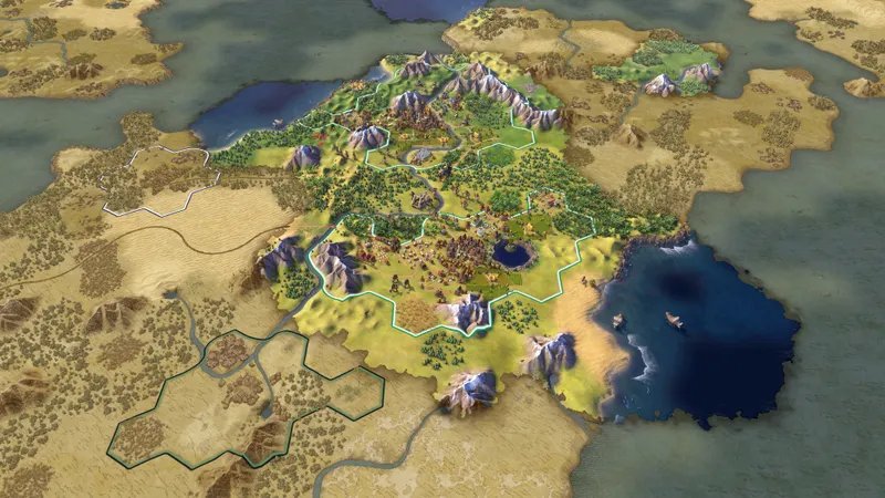 Sid Meier’s Civilization VI affiche une vue détaillée de la carte