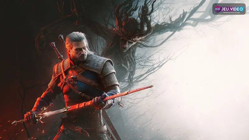 Extension The Witcher 3 Songs of the Past avec Geralt face à une créature sombre