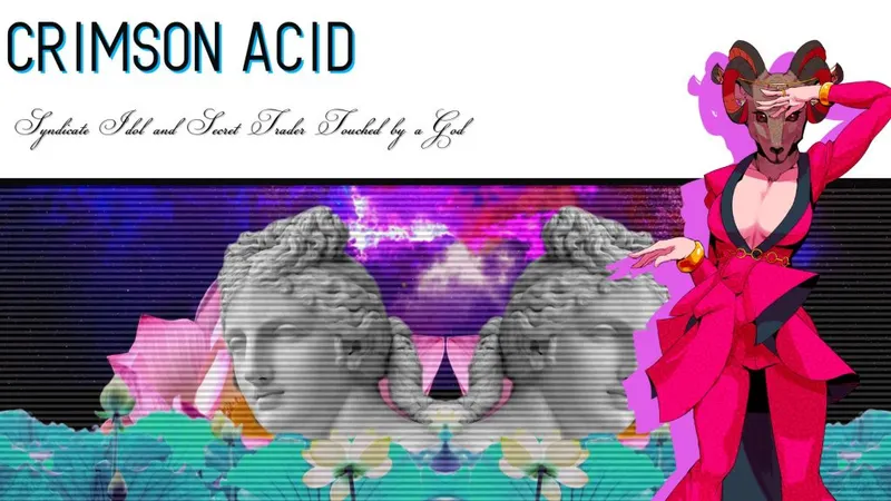 Paradise Killer Personnage Acid Crimson