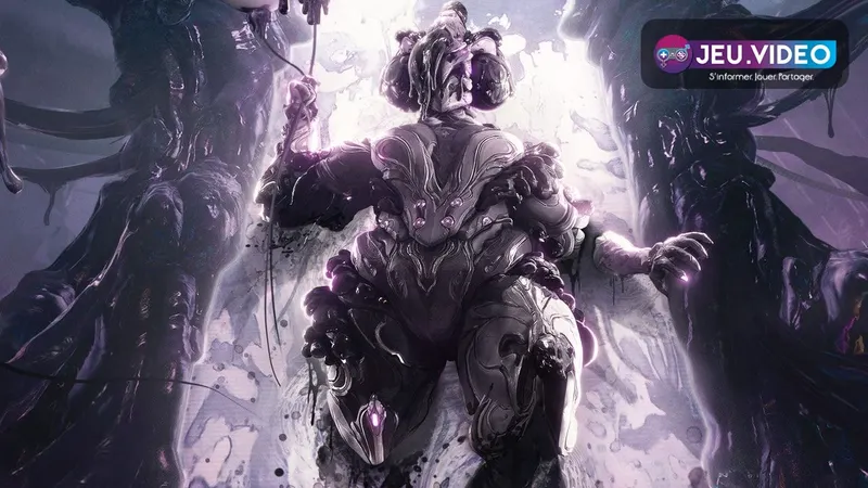 Warframe avec un personnage au centre de l’action pour choisir un jeu coop gratuit PvE